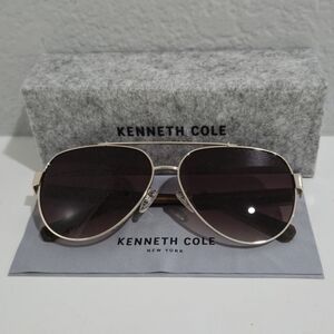 Kenneth Cole Gold Aviator Sunglasses